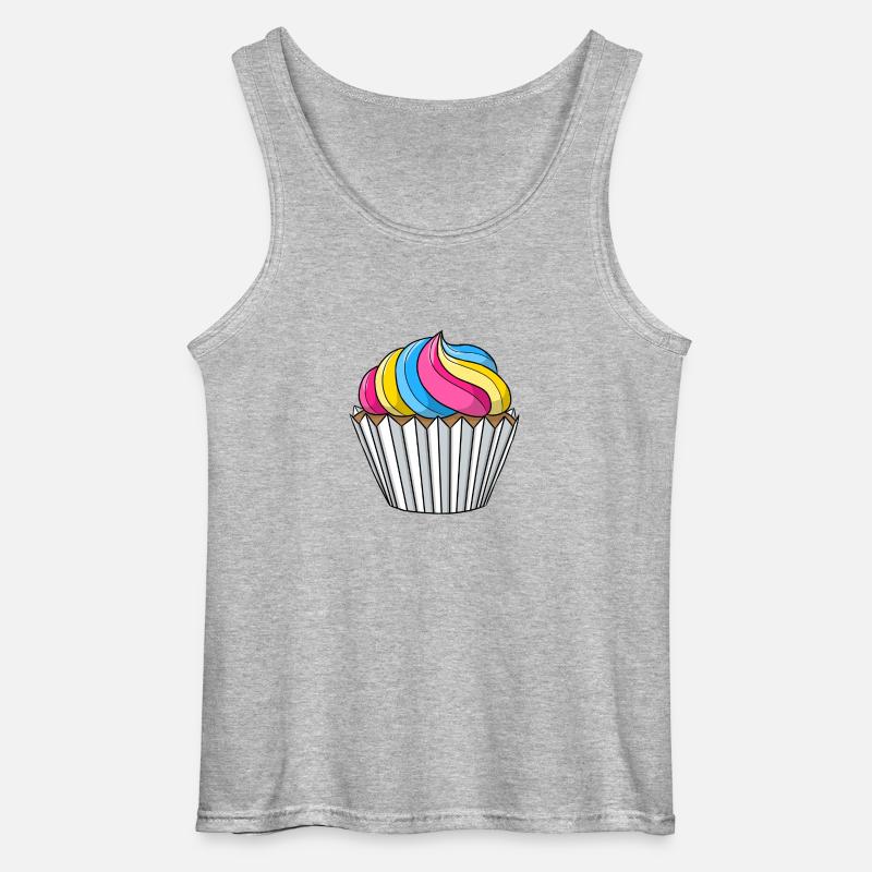 Pansexual Pride Cupcake - Męski tank top Gildan - szary melanż