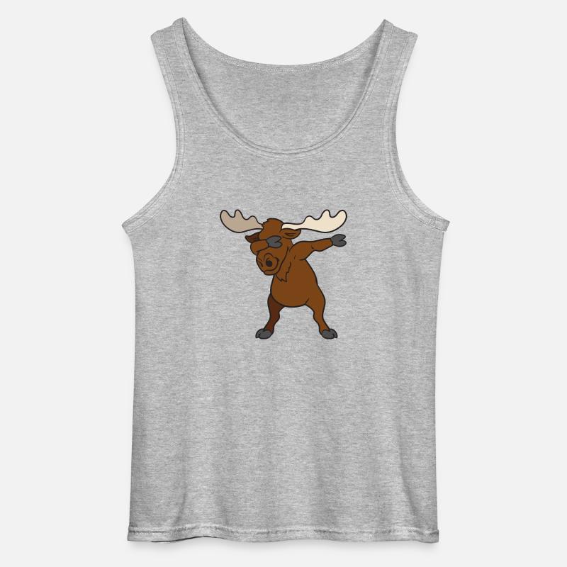 Dabbing Dab Elch - Gildan Männer Tank Top - Grau meliert