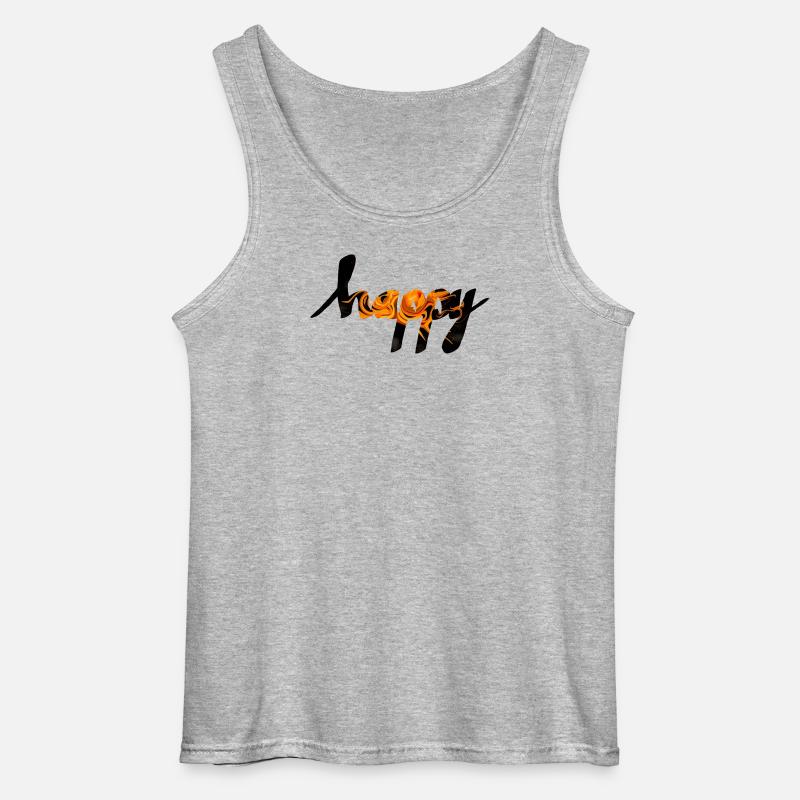 glücklich - Gildan Männer Tank Top - Grau meliert
