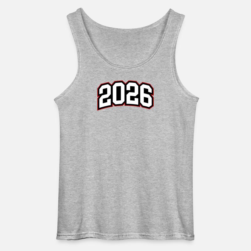 2026 år - Gildan tanktop til mænd - gråmeleret