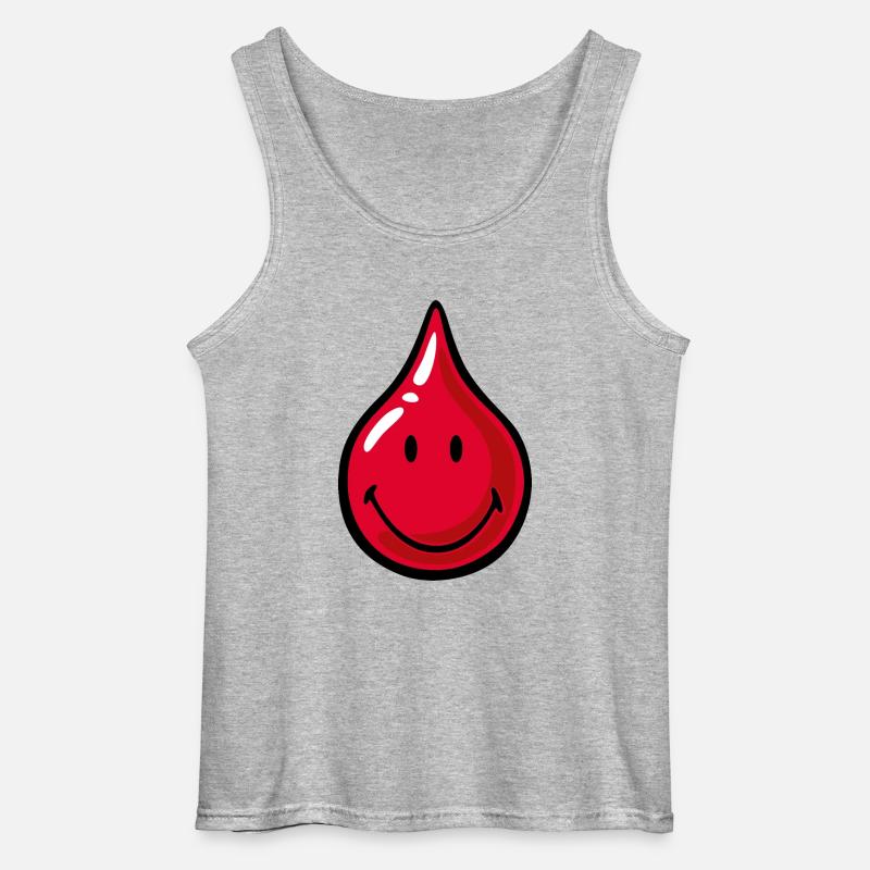 Smiley bloddråbe - Gildan tanktop til mænd - gråmeleret