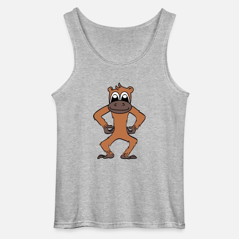 affe - Gildan Männer Tank Top - Grau meliert