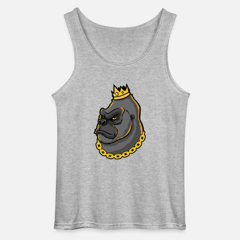 Gorilla - Gorilla King - Gildan Männer Tank Top - Grau meliert
