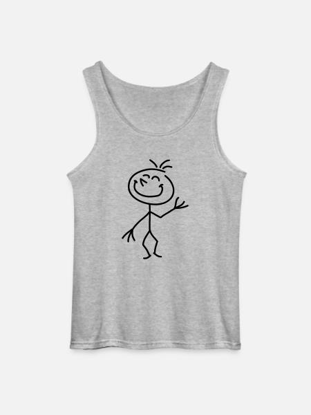 happy_stick_figure_1c - Gildan Men’s Tank Top - sports grey