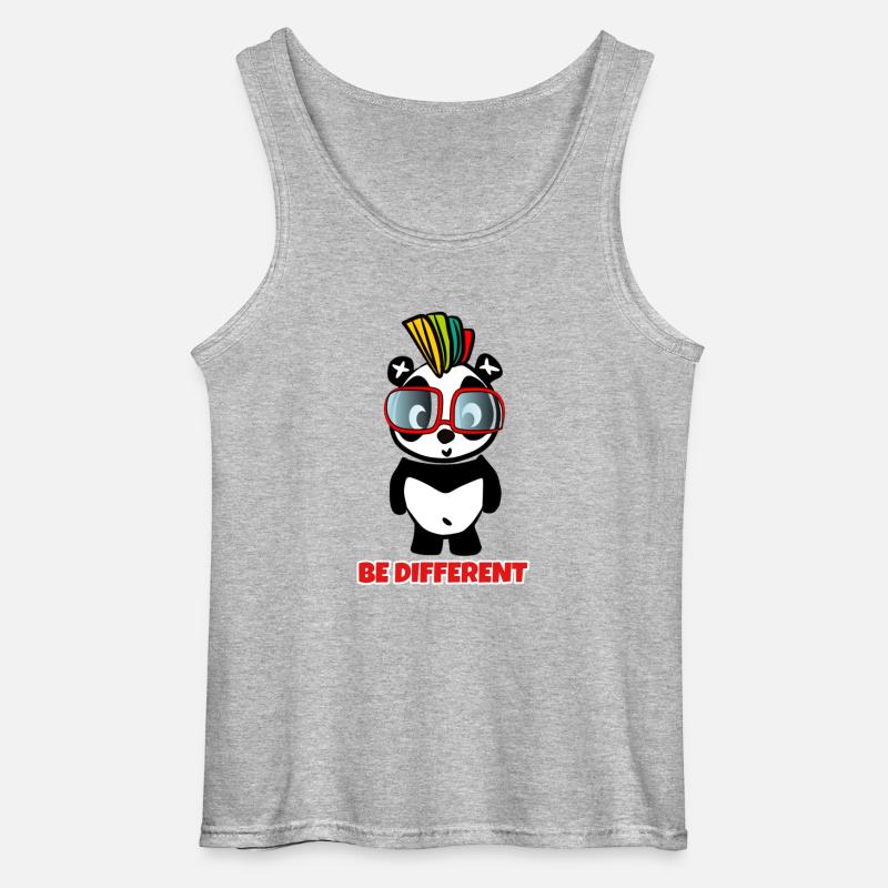 Be Different - Crazy Pandabear - Gildan Männer Tank Top - Grau meliert