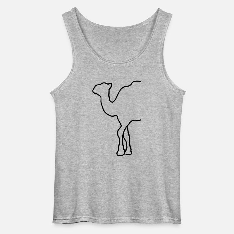 Camel - Kamel - Dromedar - Gildan Männer Tank Top - Grau meliert