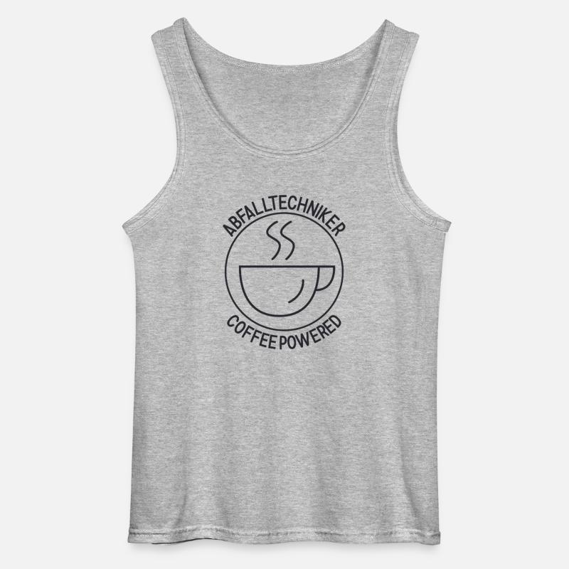 Abfalltechniker Coffee Powered - Gildan Männer Tank Top - Grau meliert