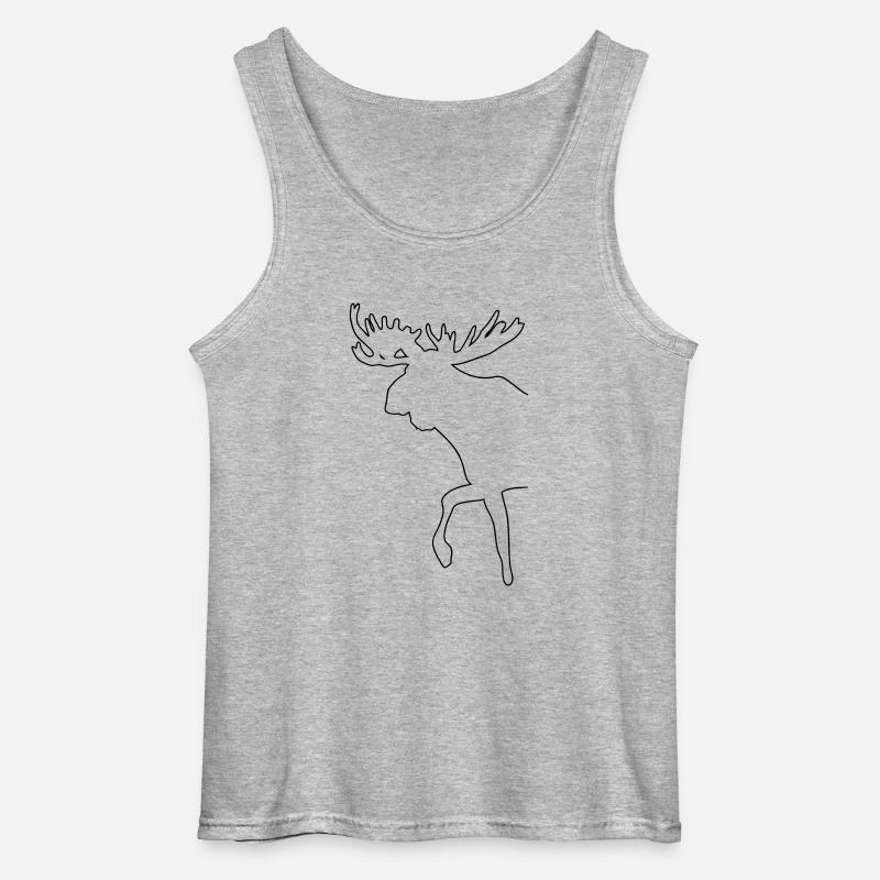 Elch - Moose - Gildan Männer Tank Top - Grau meliert