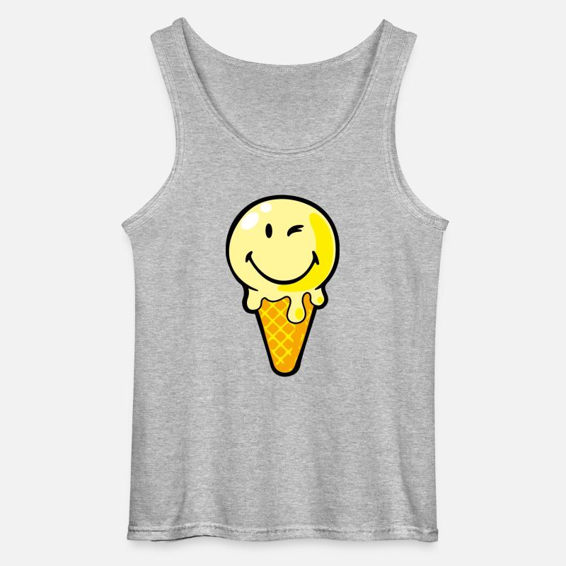 Smiley Ice Cream - Canotta da uomo Gildan - grigio melange