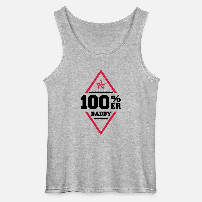 100% Daddy - Gildan Männer Tank Top - Grau meliert