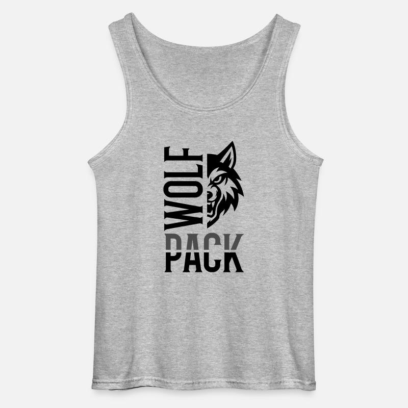 Wolf Pack Rudel - Gildan Männer Tank Top - Grau meliert
