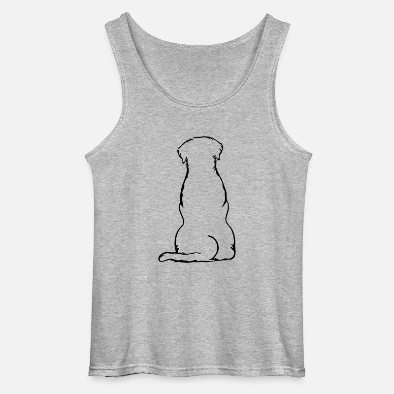 Labbi_sitzend_Back - Gildan Männer Tank Top - Grau meliert