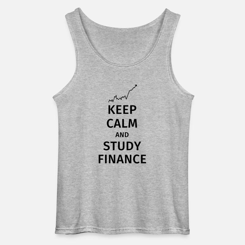 keep calm and study finance - Gildan Männer Tank Top - Grau meliert