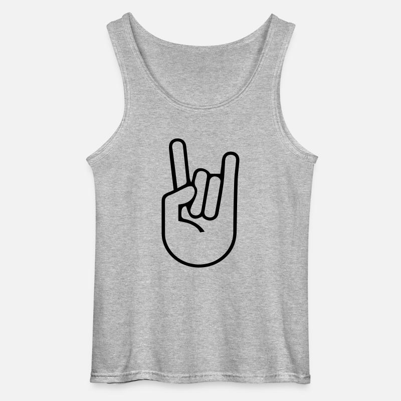 Rock'n'Roll Hand - Gildan Männer Tank Top - Grau meliert