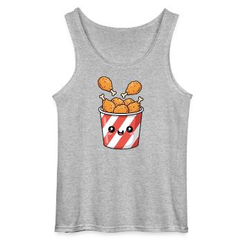 Seau de poulet frit Kawaii - Débardeur Gildan Homme - gris chiné - Devant