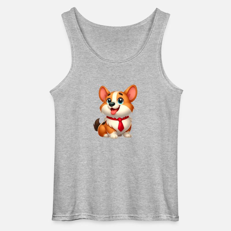 Corgi 17 - Gildan Männer Tank Top - Grau meliert