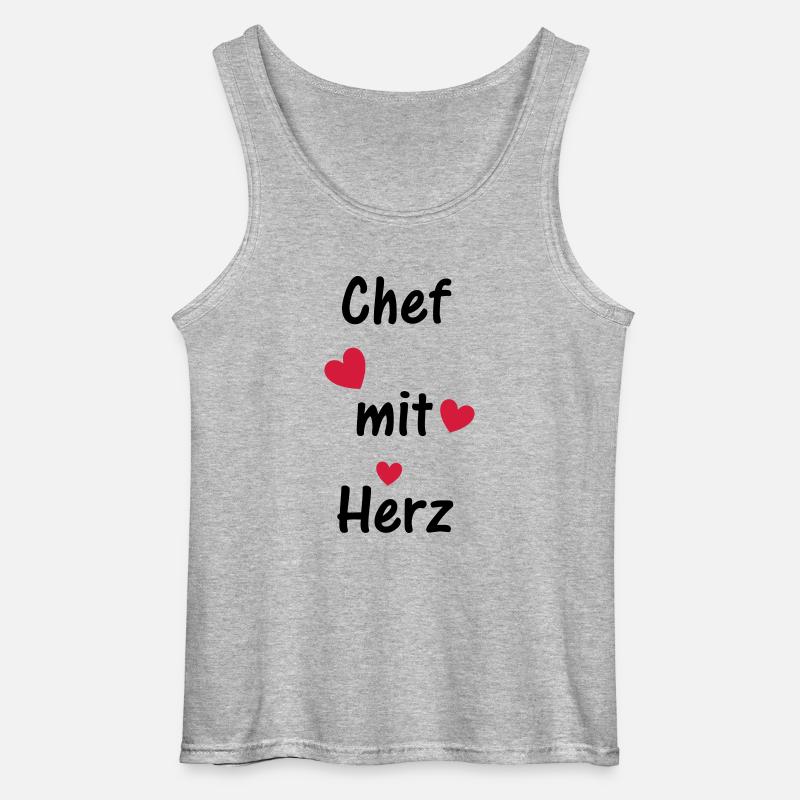 Chef mit Herz - Gildan Männer Tank Top - Grau meliert
