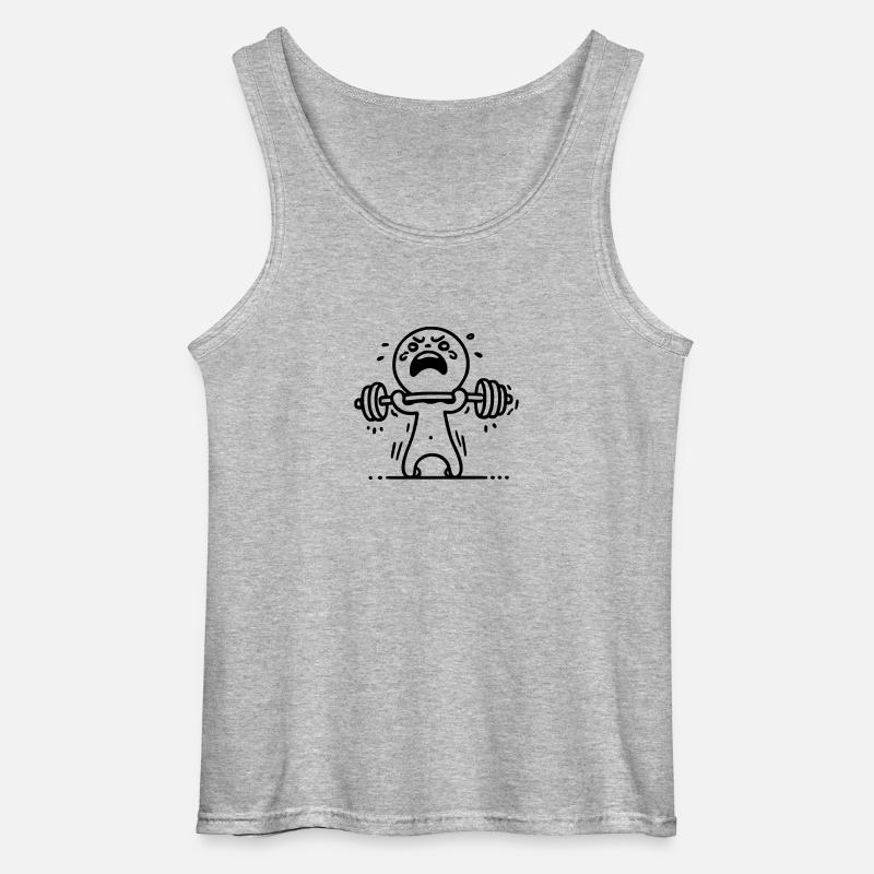 Strichmännchen Bodybuilding - Gildan Männer Tank Top - Grau meliert