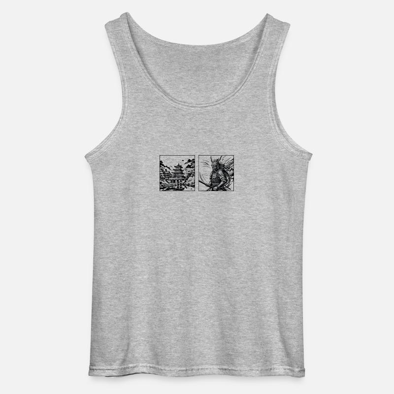 Tempel der Samurai - Gildan Männer Tank Top - Grau meliert