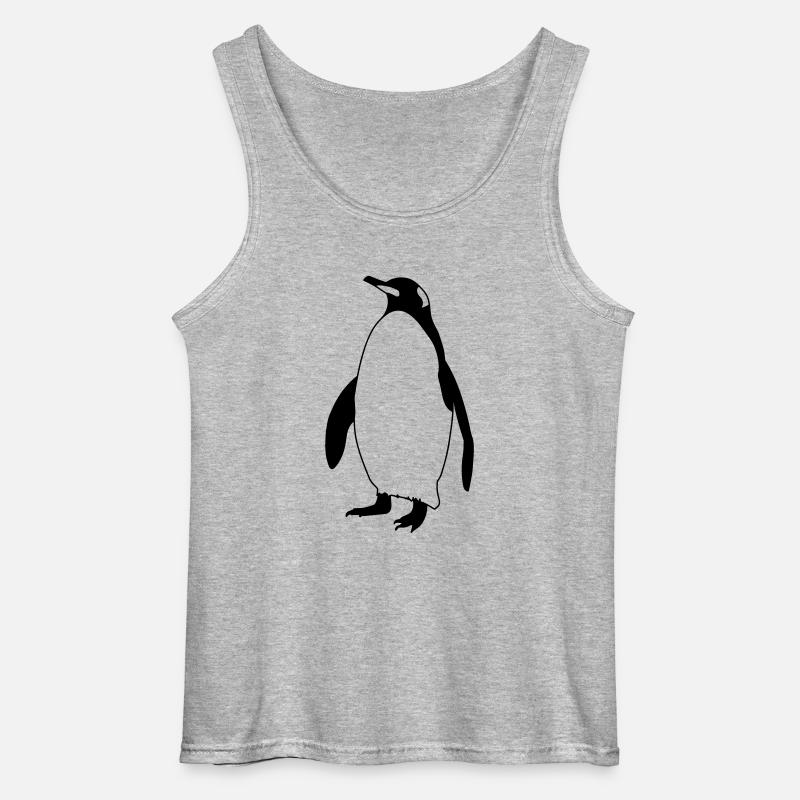 Pinguin - Gildan Männer Tank Top - Grau meliert