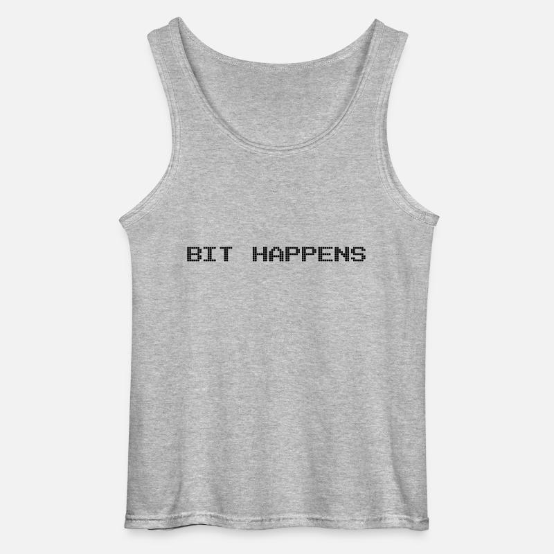 Bit Happens - Gildan Männer Tank Top - Grau meliert