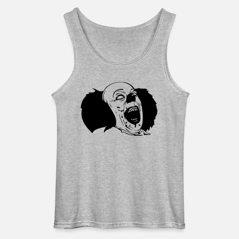 Evil Clown Black & White - Gildan Männer Tank Top - Grau meliert