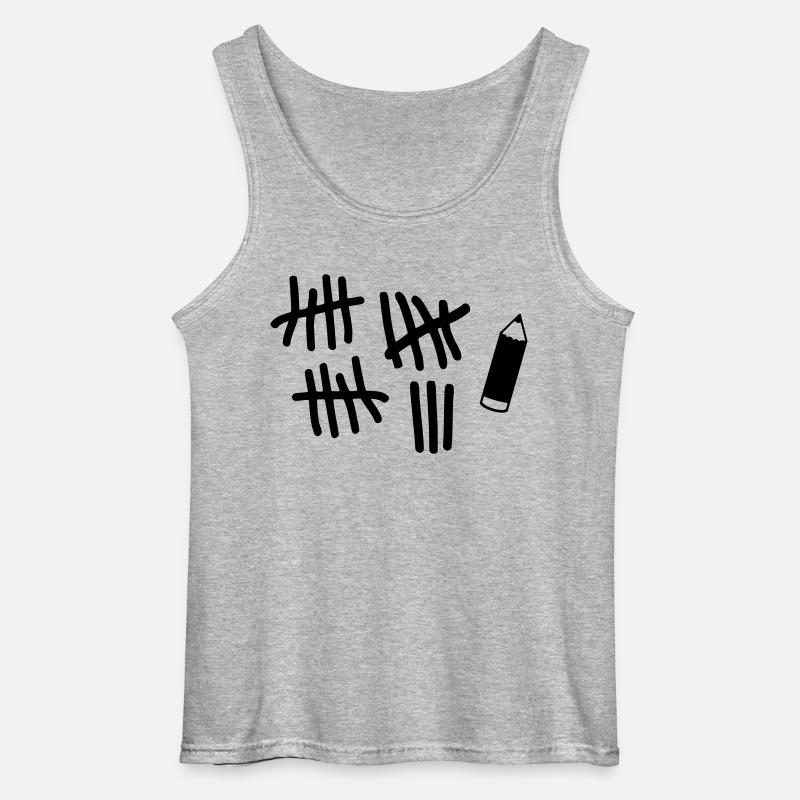 Striche - Stift - Gildan Männer Tank Top - Grau meliert