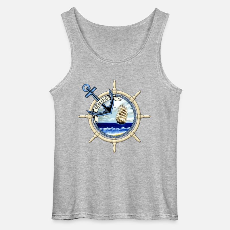 Segelschiff - Gildan Männer Tank Top - Grau meliert