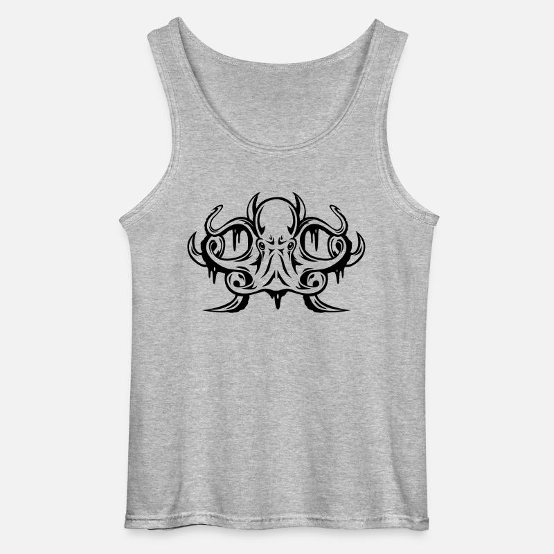 Krake - Gildan Männer Tank Top - Grau meliert