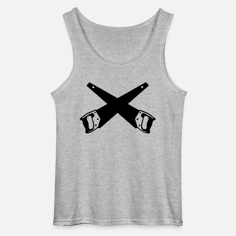 Handwerker Säge - Gildan Männer Tank Top - Grau meliert
