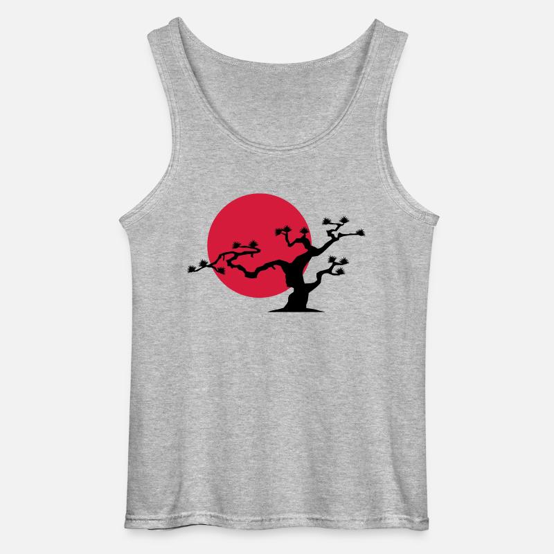 japanischer_baum - Gildan Männer Tank Top - Grau meliert