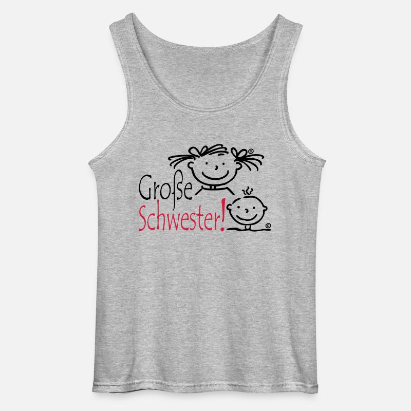 Grosse Schwester - Gildan Männer Tank Top - Grau meliert