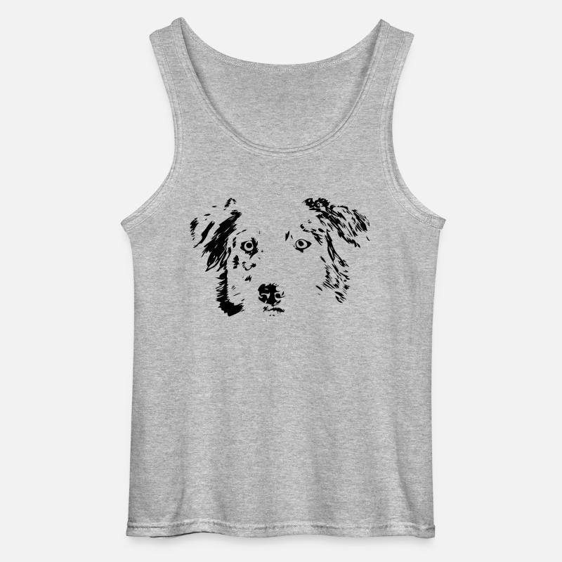 Hund, Geschenk, Australian shepherd, Idee - Gildan Männer Tank Top - Grau meliert