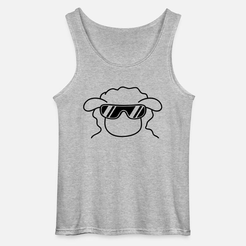 Cool Sheep Head - Gildan Männer Tank Top - Grau meliert