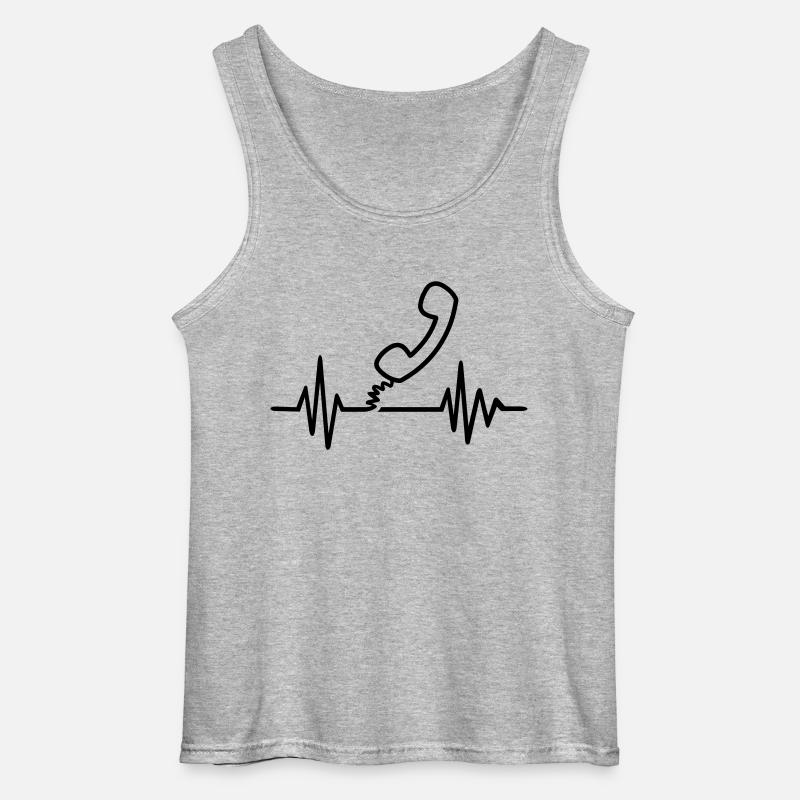 Telefon - Męski tank top Gildan - szary melanż