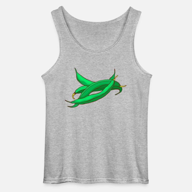 Bohnen Wachsbohnen Brechbohnen - Gildan Männer Tank Top - Grau meliert