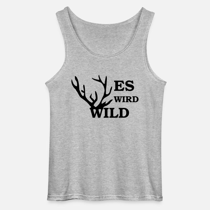 es wird wild - Gildan Männer Tank Top - Grau meliert