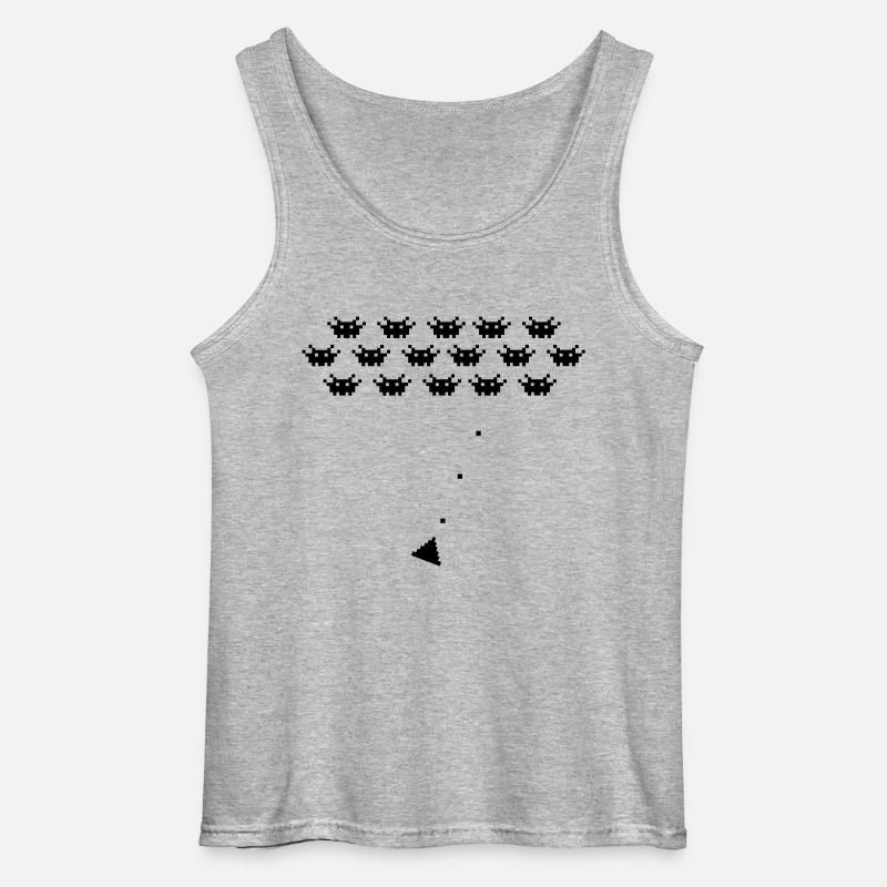 space attack - Gildan Männer Tank Top - Grau meliert
