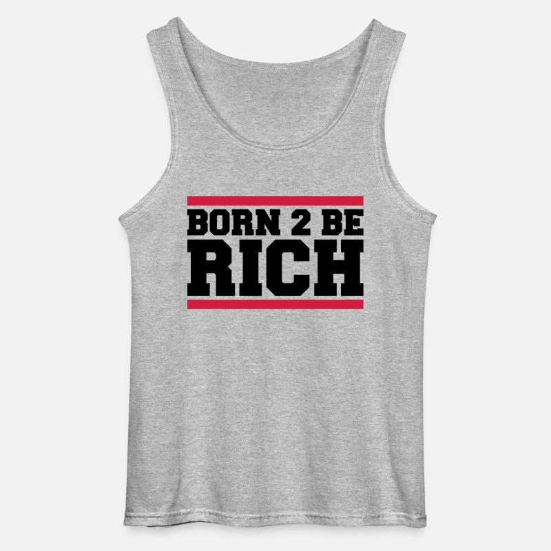 born_2_be_rich_qu2 - Gildan Männer Tank Top - Grau meliert