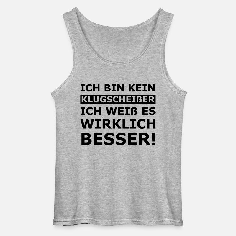 Klugscheißer - Gildan Männer Tank Top - Grau meliert
