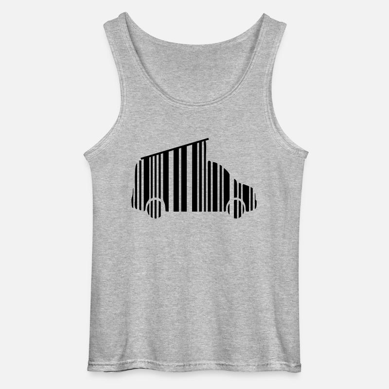 camper van dachzelt strichcode - Gildan Männer Tank Top - Grau meliert