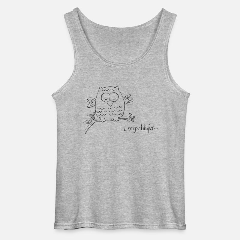 Langschläfer, Eule - Gildan Männer Tank Top - Grau meliert