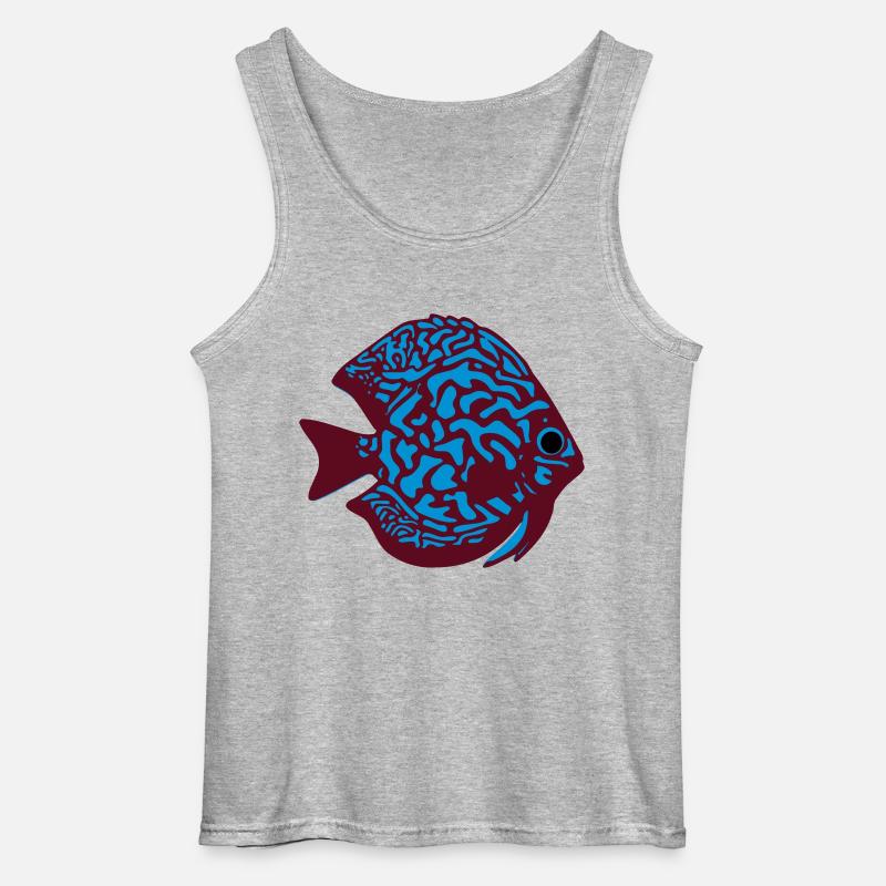 Diskusfisch vektor - Gildan Männer Tank Top - Grau meliert