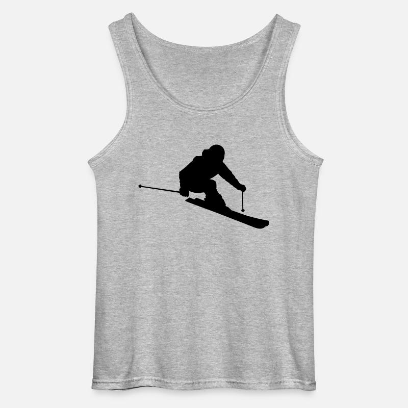 Skier 2 (Vector) - Gildan Männer Tank Top - Grau meliert