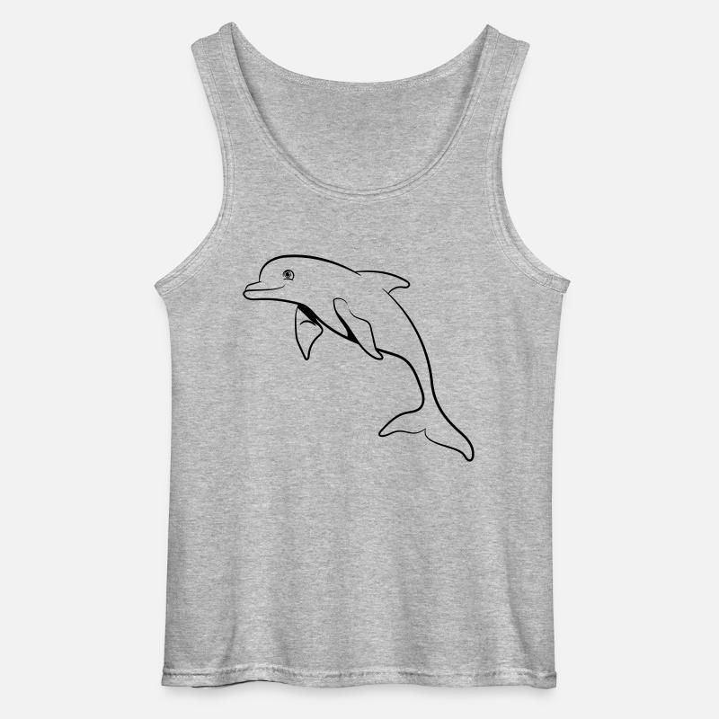 delfin süss springen - Gildan Männer Tank Top - Grau meliert