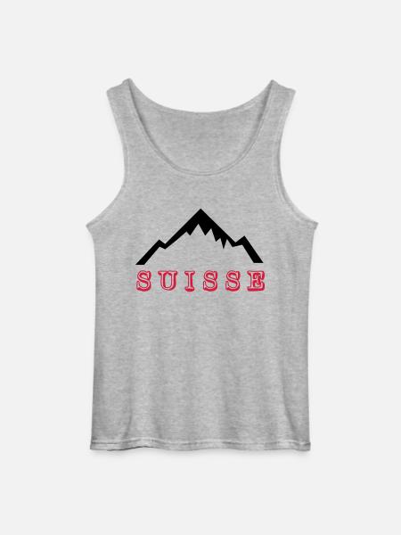 Mount Blanc - Suisse - Gildan Männer Tank Top - Grau meliert