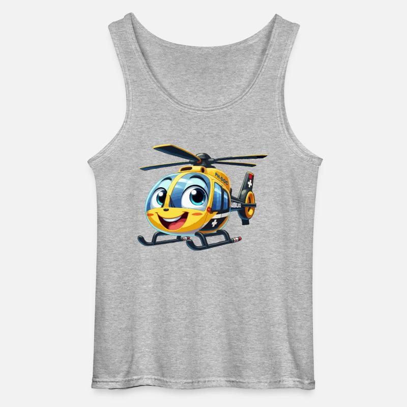 Trauma-Hubschrauber Junior - Gildan Männer Tank Top - Grau meliert