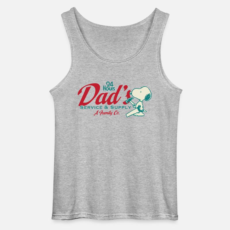 Peanuts Design Dad Mit Spruch Und Snoopy - Gildan Männer Tank Top - Grau meliert