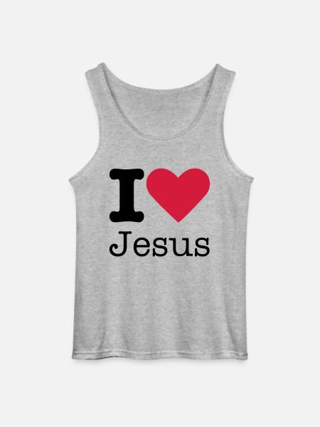 I Love Jesus - Gildan Men’s Tank Top - sports grey