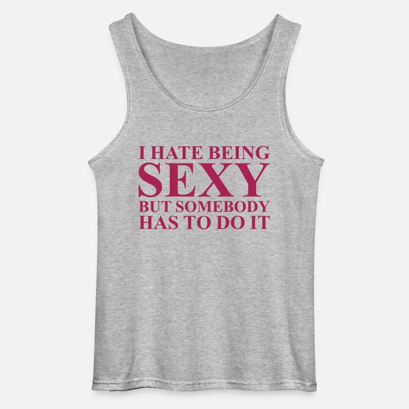 I hate being sexy - Gildan Männer Tank Top - Grau meliert